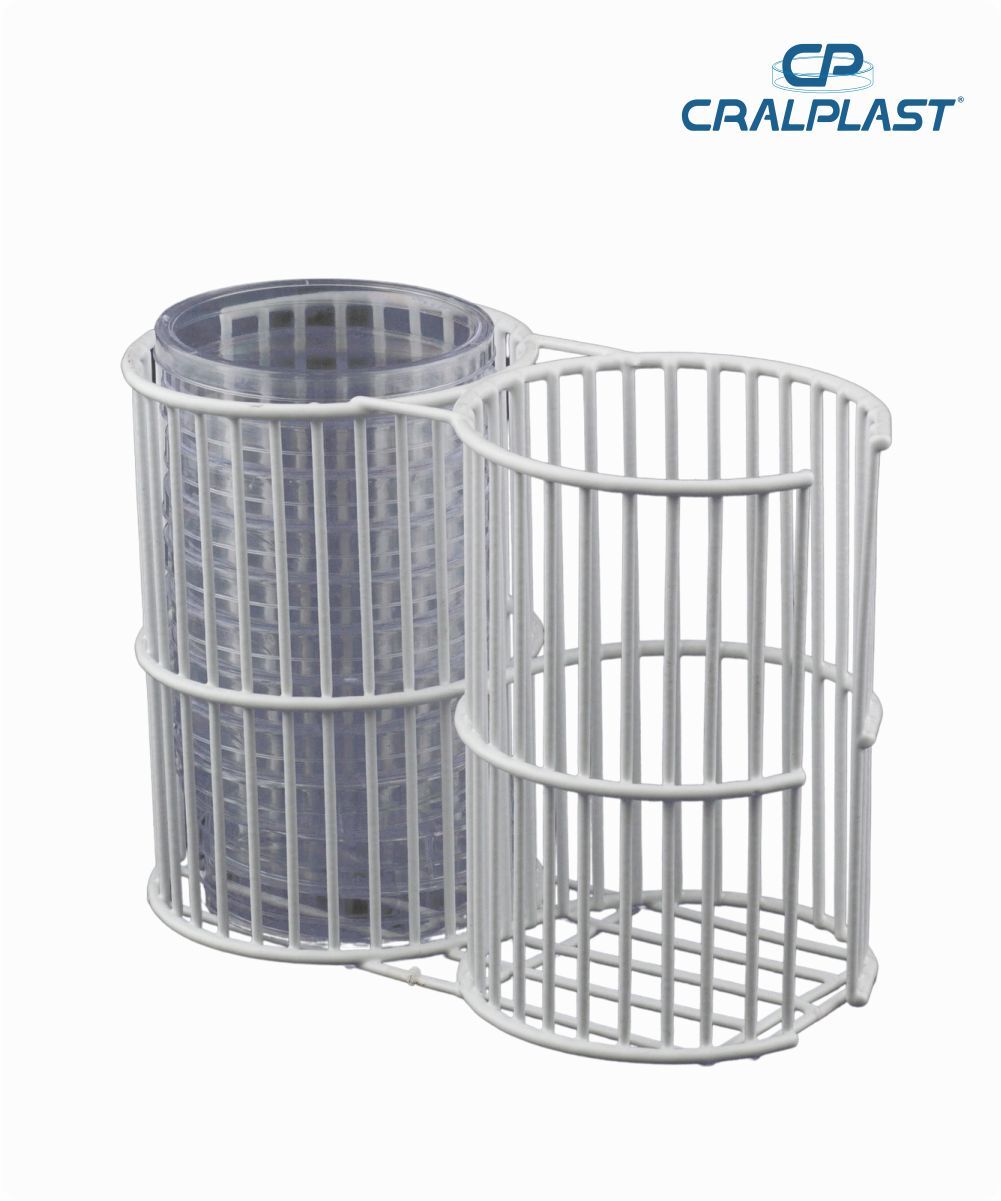 Suporte duplo de arame PVC para placa 90mm x 15mm